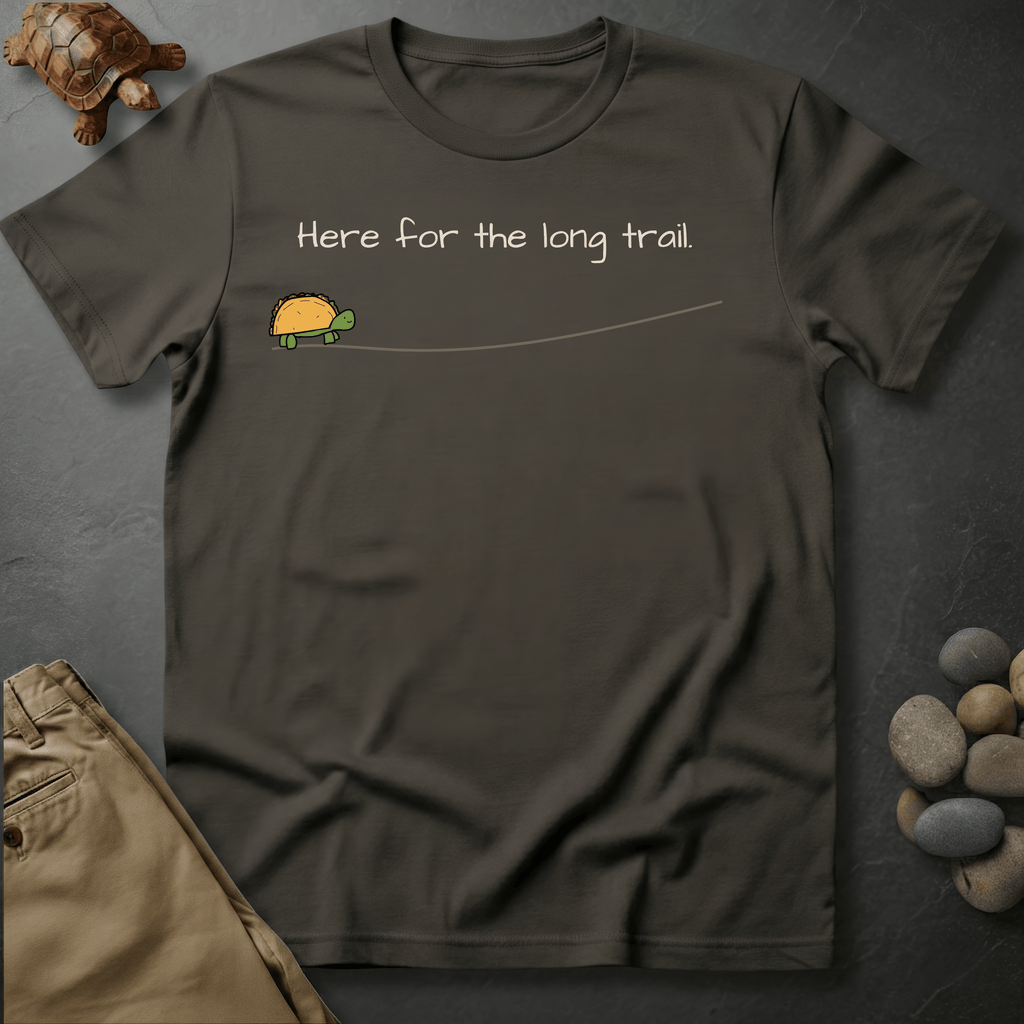 Printify T-Shirt Pepper / S Here for the long trail
