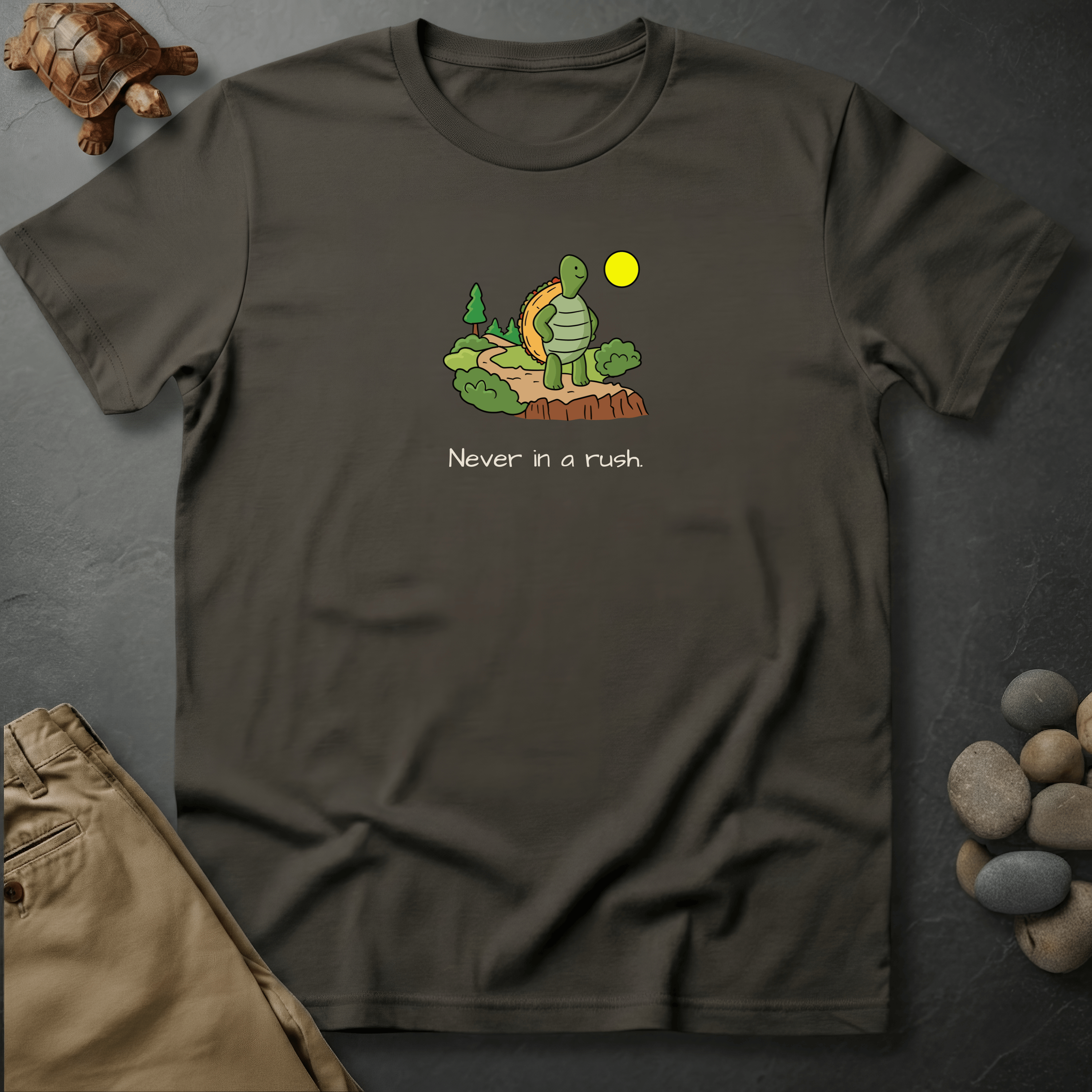 Printify T-Shirt Pepper / S Never in a rush.
