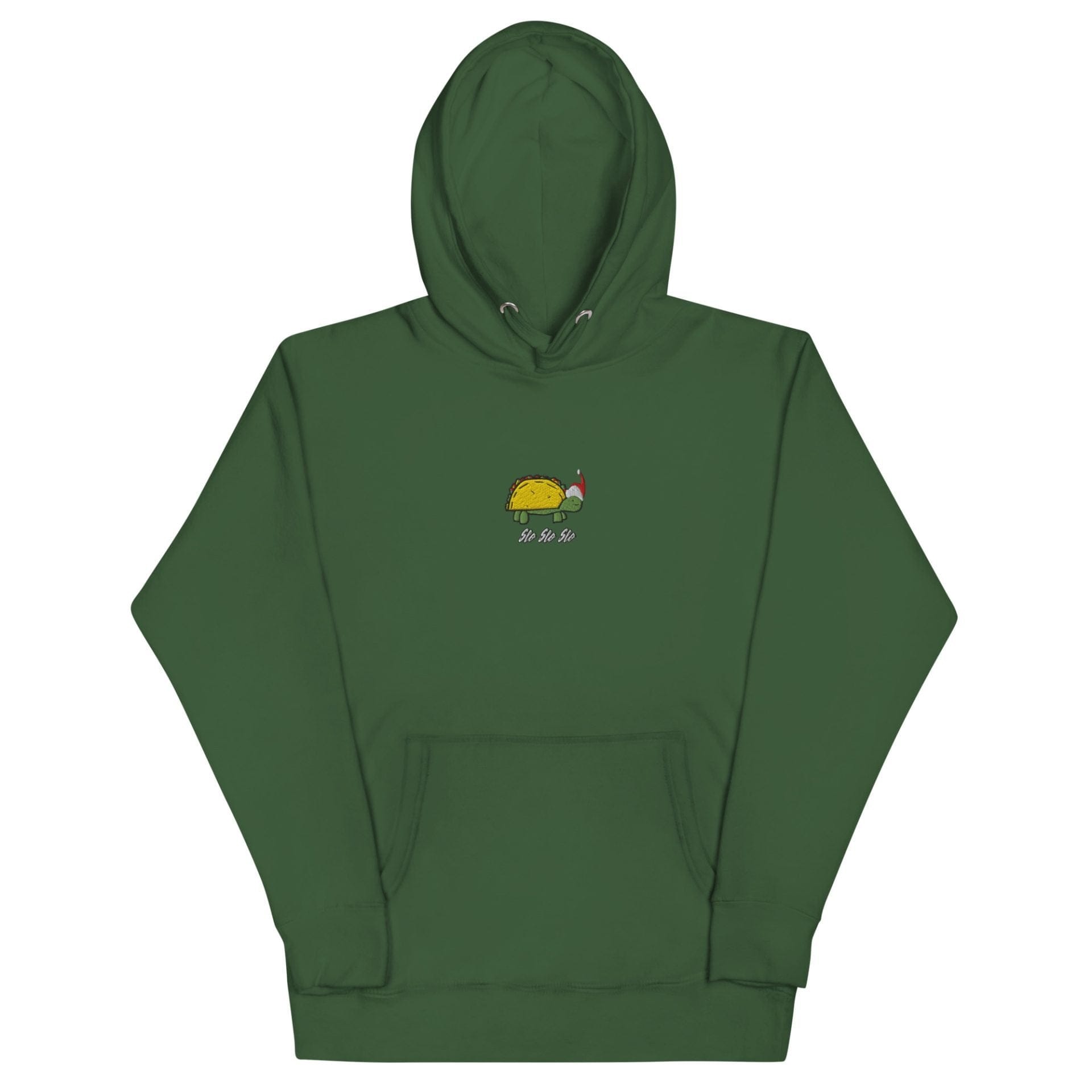 Taco the Turtle variable Forest Green / S Slo Slo Slo Taco Christmas Hoodie