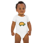 Taco the Turtle White / 3-6m Organic cotton baby bodysuit